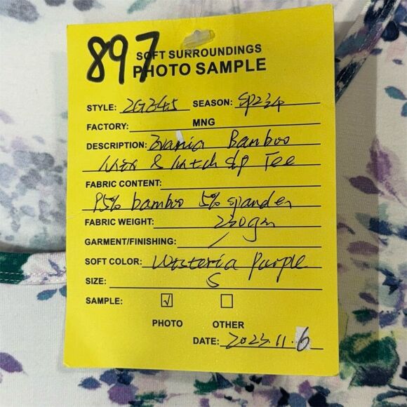 Rare New Soft Surroundings Bamboo Lace Trim Floral Photo Sample Top S Cottage - Picture 7 of 9